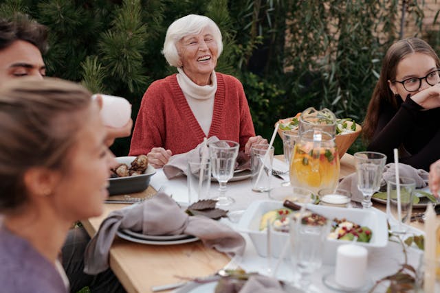 IV ketamine Happy family enjoying a dinner together